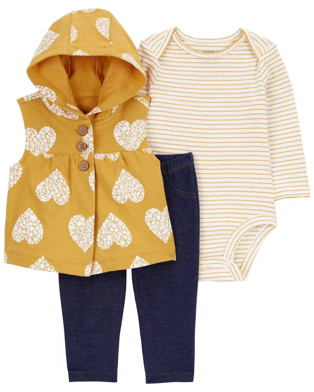 Foreign Trade Children's Clothing Spring and Autumn Cross-Border Dropshipping Baby Hooded Jacket Long Pants Long-Sleeve Romper Infant Three-Piece Set