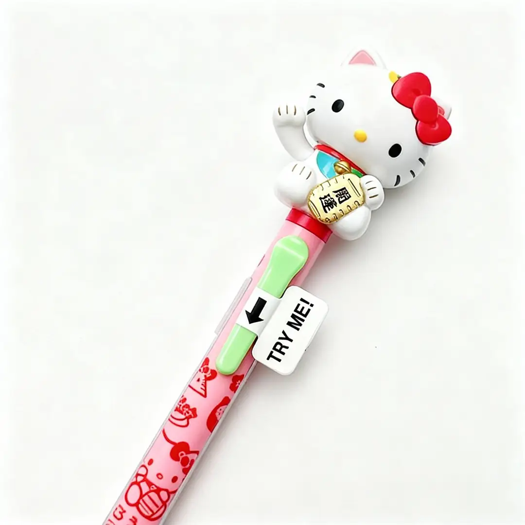 Japanese Version Sanrio Hello Kitty Lucky Cat Shaking Ballpoint Pen with Press Button for Good Luck and Fortune, Warding Off Bad Luck, Hello Kitty — feature 4