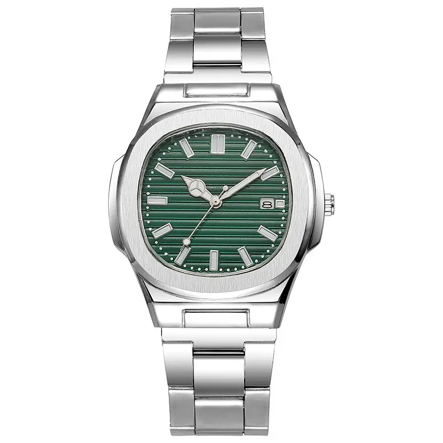 Cross-Border New Model Men's Square Steel Band Watches Wholesale, Simple and Stylish Men's Wristwatches, High-End Quartz Watches Wholesale