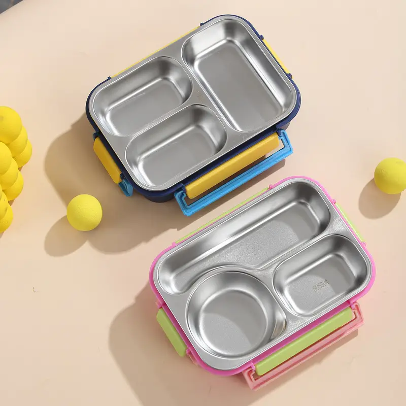 Cartoon Dinosaur, Football, Unicorn, Astronaut, Cute Children's Food-Grade Lunch Box, Stainless Steel Lunch Box with Compartments