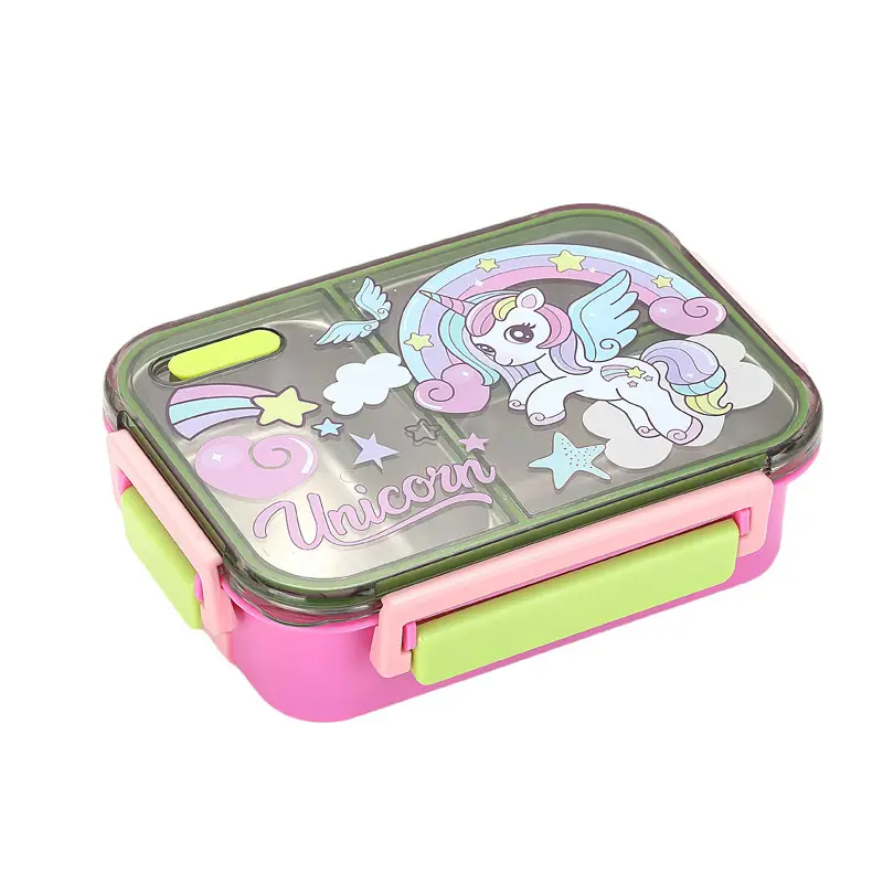 Cartoon Dinosaur, Football, Unicorn, Astronaut, Cute Children's Food-Grade Lunch Box, Stainless Steel Lunch Box with Compartments