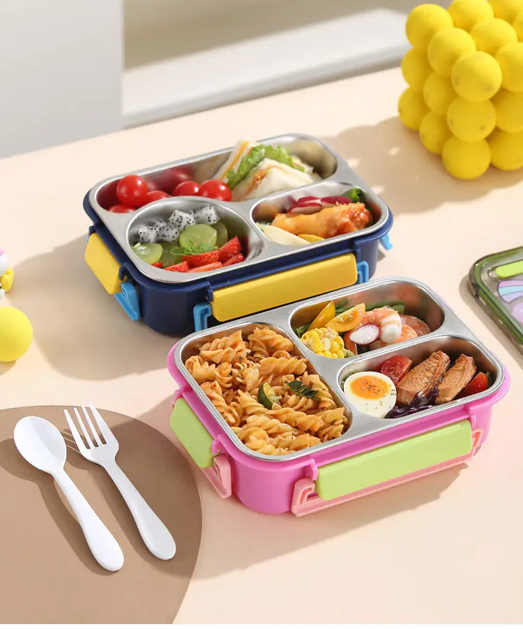 Cartoon Dinosaur, Football, Unicorn, Astronaut, Cute Children's Food-Grade Lunch Box, Stainless Steel Lunch Box with Compartments — feature 19