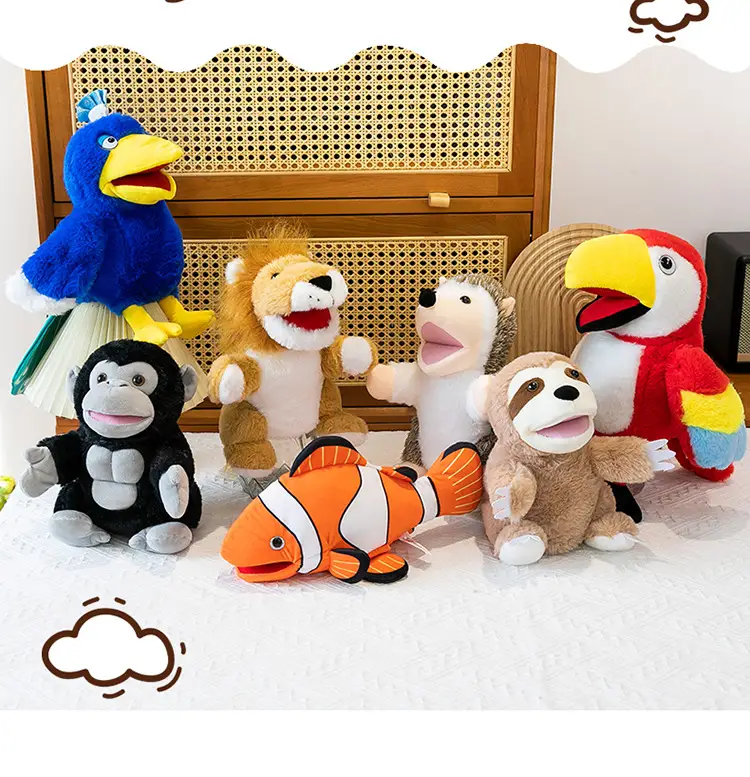 Cross-Border Zoo Souvenirs, Plush Toys, Animal Tiger Raccoon Hand Puppets, Parent-Child Dolls, Kindergarten Performances — feature 9