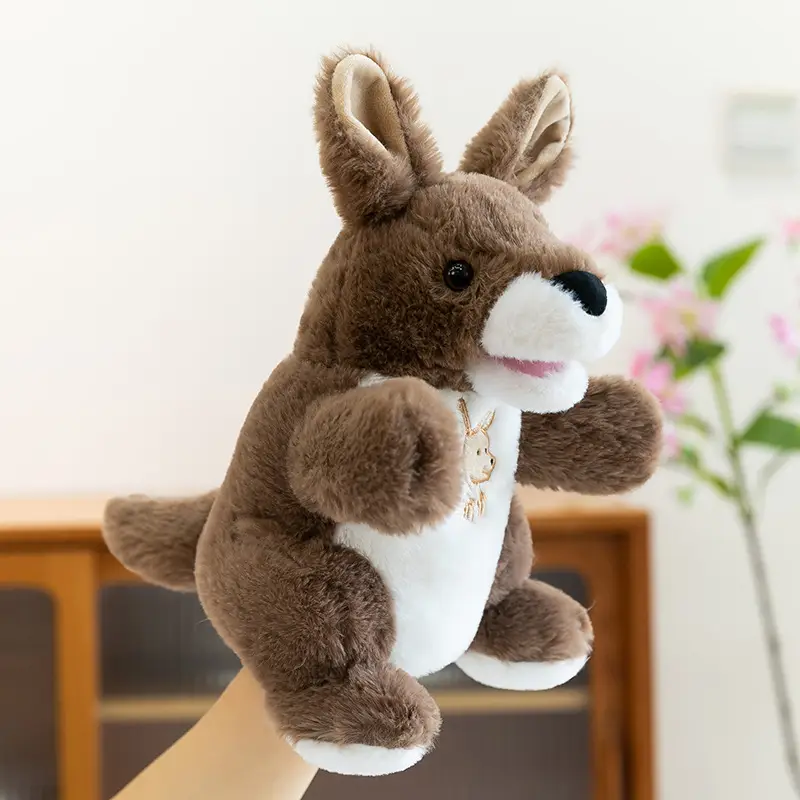 Cross-Border Zoo Souvenirs, Plush Toys, Animal Tiger Raccoon Hand Puppets, Parent-Child Dolls, Kindergarten Performances