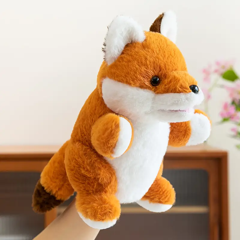 Cross-Border Zoo Souvenirs, Plush Toys, Animal Tiger Raccoon Hand Puppets, Parent-Child Dolls, Kindergarten Performances