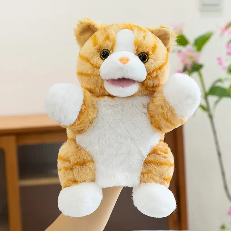 Cross-Border Zoo Souvenirs, Plush Toys, Animal Tiger Raccoon Hand Puppets, Parent-Child Dolls, Kindergarten Performances
