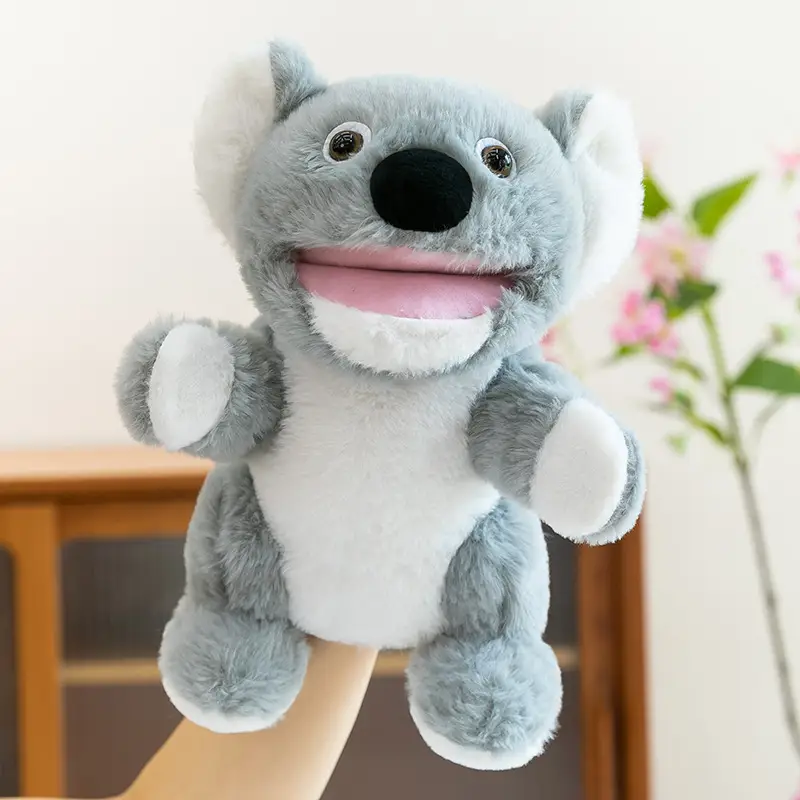 Cross-Border Zoo Souvenirs, Plush Toys, Animal Tiger Raccoon Hand Puppets, Parent-Child Dolls, Kindergarten Performances
