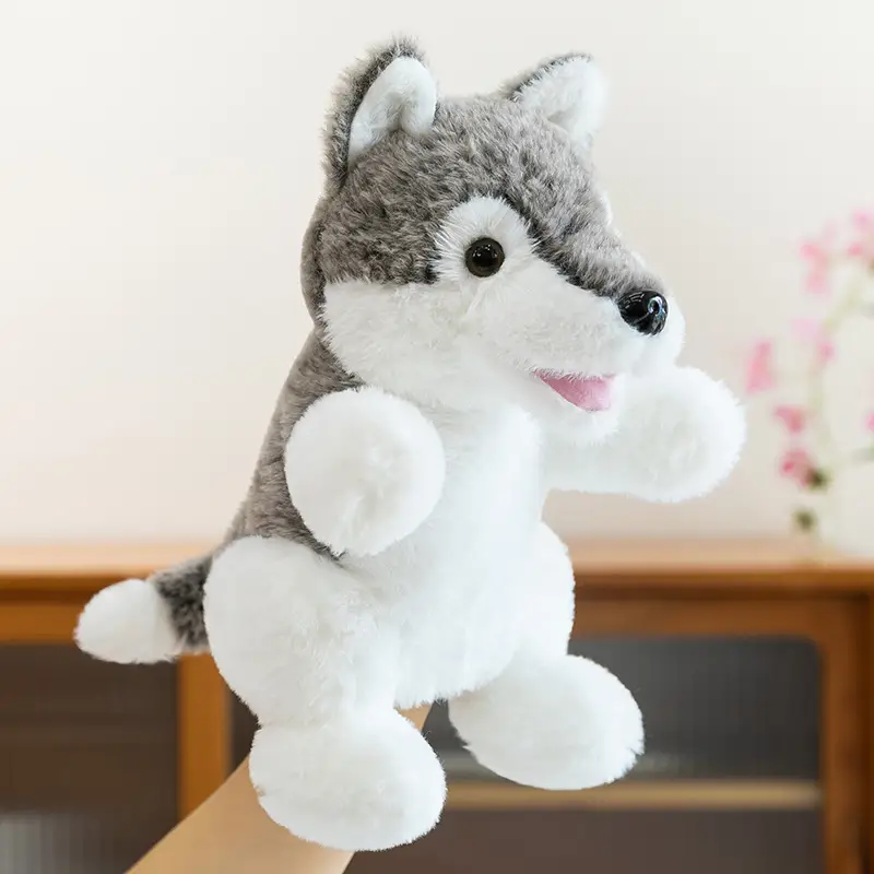 Cross-Border Zoo Souvenirs, Plush Toys, Animal Tiger Raccoon Hand Puppets, Parent-Child Dolls, Kindergarten Performances