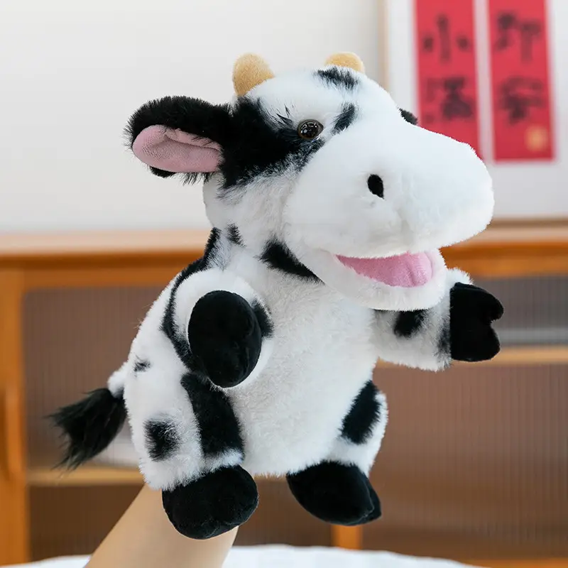 Cross-Border Zoo Souvenirs, Plush Toys, Animal Tiger Raccoon Hand Puppets, Parent-Child Dolls, Kindergarten Performances