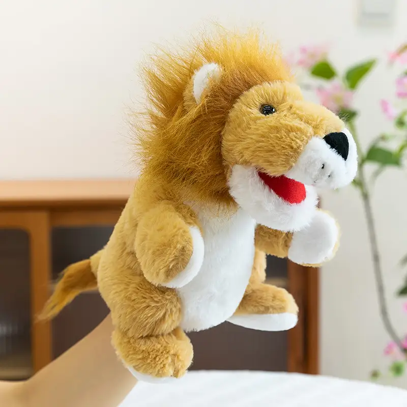 Cross-Border Zoo Souvenirs, Plush Toys, Animal Tiger Raccoon Hand Puppets, Parent-Child Dolls, Kindergarten Performances