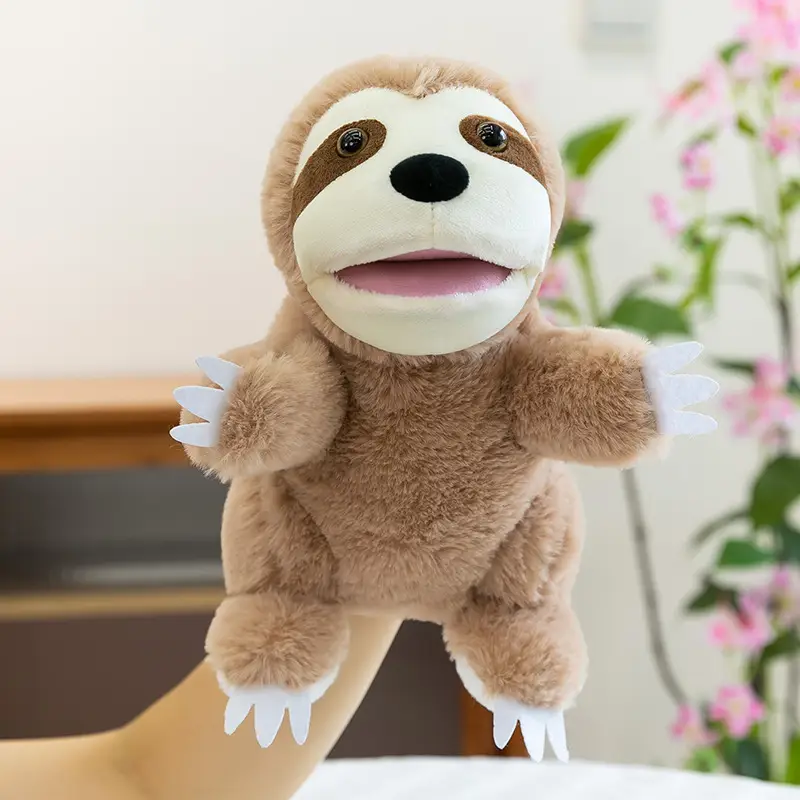 Cross-Border Zoo Souvenirs, Plush Toys, Animal Tiger Raccoon Hand Puppets, Parent-Child Dolls, Kindergarten Performances