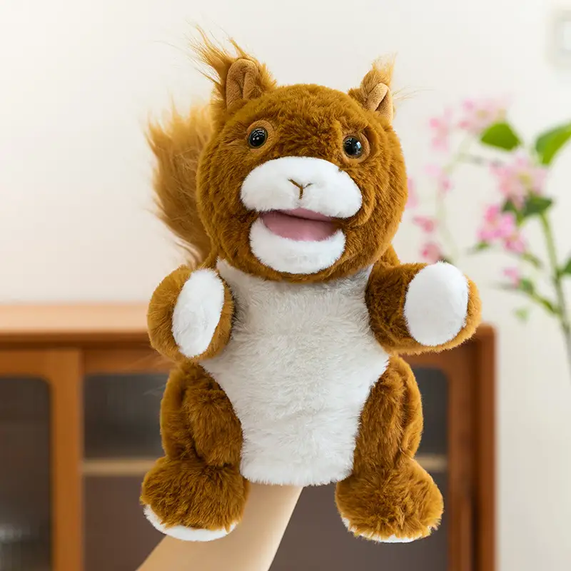 Cross-Border Zoo Souvenirs, Plush Toys, Animal Tiger Raccoon Hand Puppets, Parent-Child Dolls, Kindergarten Performances