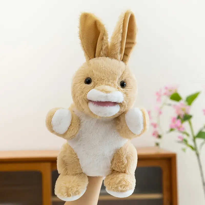 Cross-Border Zoo Souvenirs, Plush Toys, Animal Tiger Raccoon Hand Puppets, Parent-Child Dolls, Kindergarten Performances
