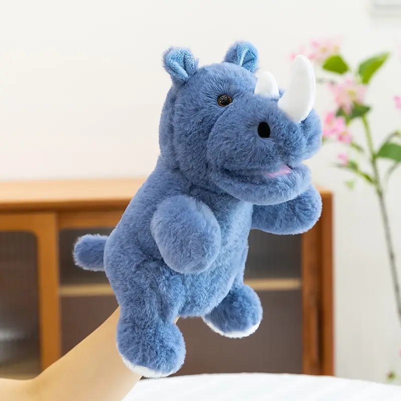 Cross-Border Zoo Souvenirs, Plush Toys, Animal Tiger Raccoon Hand Puppets, Parent-Child Dolls, Kindergarten Performances
