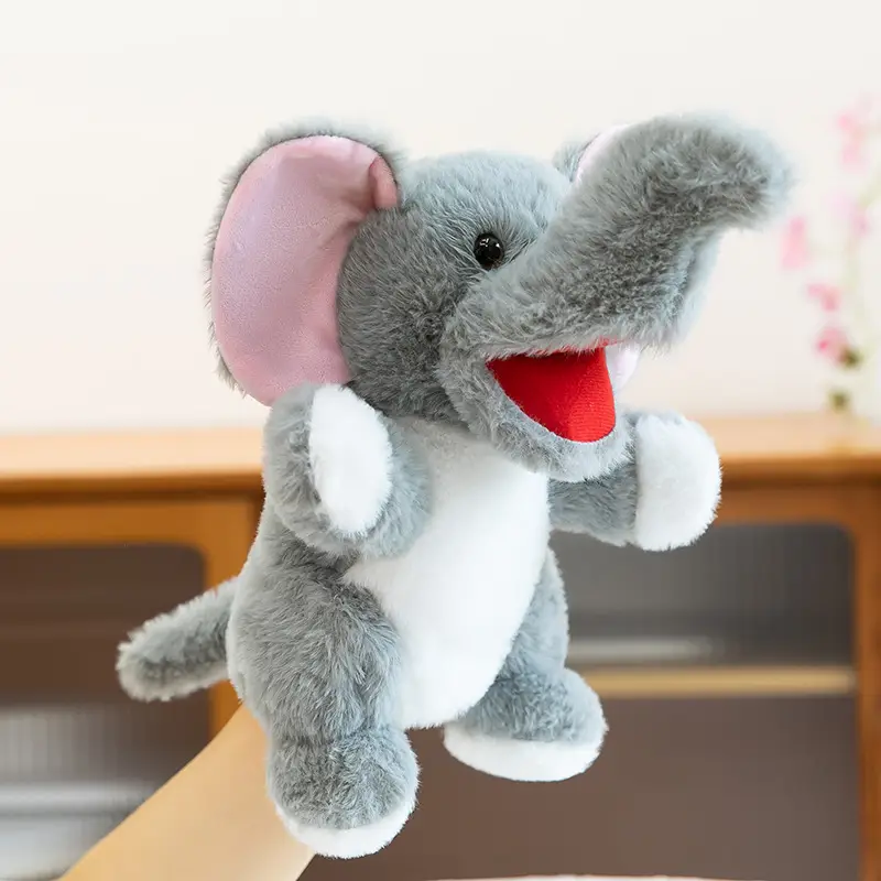 Cross-Border Zoo Souvenirs, Plush Toys, Animal Tiger Raccoon Hand Puppets, Parent-Child Dolls, Kindergarten Performances