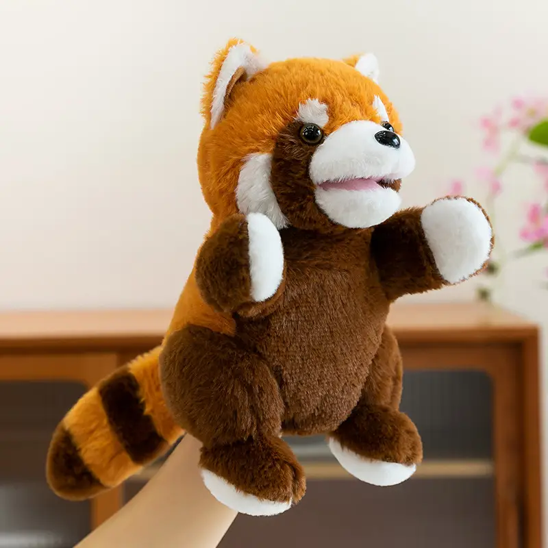Cross-Border Zoo Souvenirs, Plush Toys, Animal Tiger Raccoon Hand Puppets, Parent-Child Dolls, Kindergarten Performances