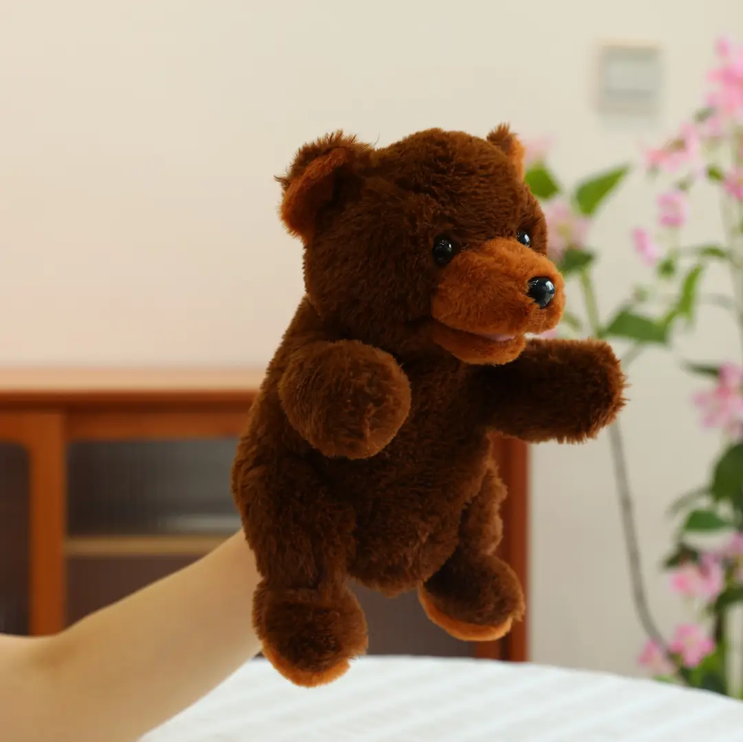 Cross-Border Zoo Souvenirs, Plush Toys, Animal Tiger Raccoon Hand Puppets, Parent-Child Dolls, Kindergarten Performances