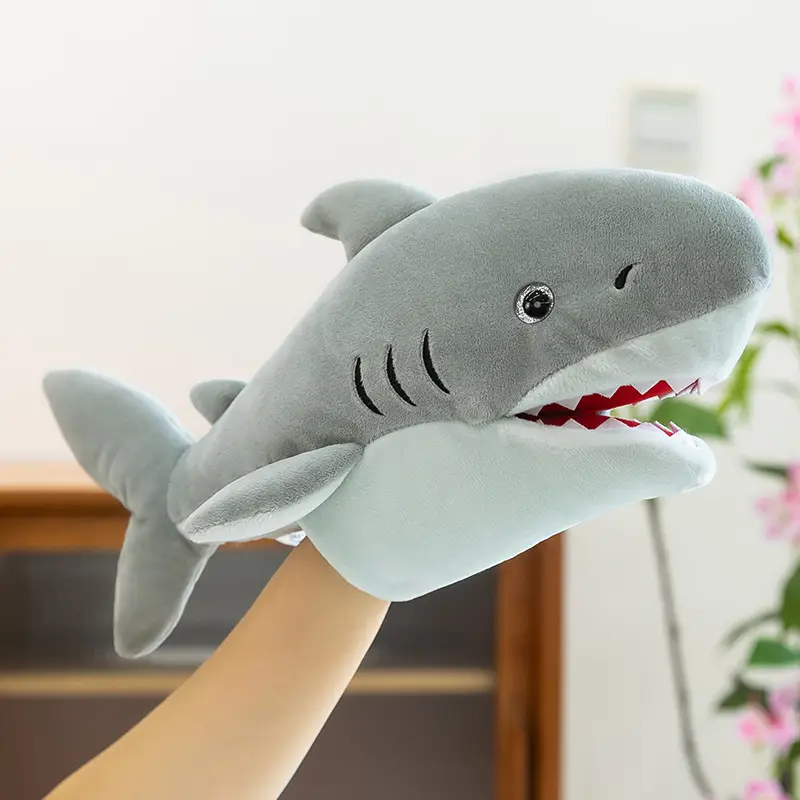 Cross-Border Zoo Souvenirs, Plush Toys, Animal Tiger Raccoon Hand Puppets, Parent-Child Dolls, Kindergarten Performances