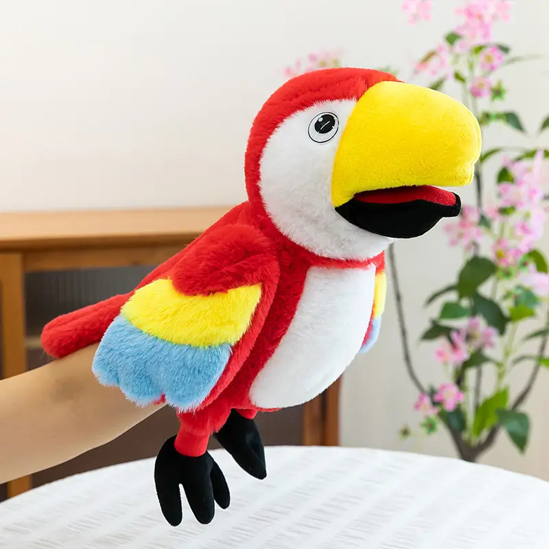 Cross-Border Zoo Souvenirs, Plush Toys, Animal Tiger Raccoon Hand Puppets, Parent-Child Dolls, Kindergarten Performances
