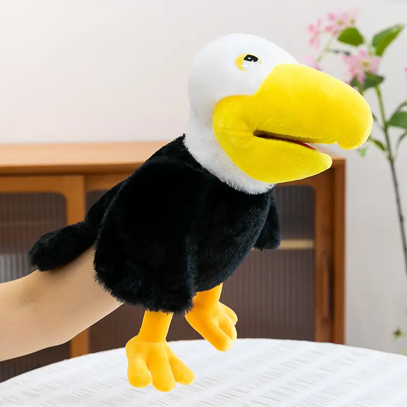 Cross-Border Zoo Souvenirs, Plush Toys, Animal Tiger Raccoon Hand Puppets, Parent-Child Dolls, Kindergarten Performances