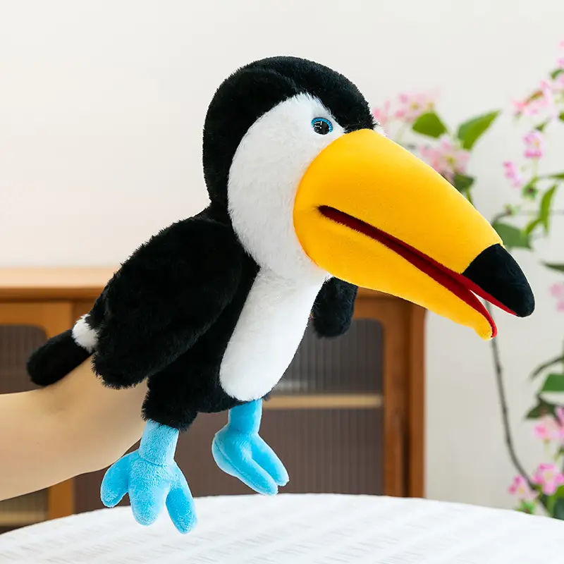 Cross-Border Zoo Souvenirs, Plush Toys, Animal Tiger Raccoon Hand Puppets, Parent-Child Dolls, Kindergarten Performances