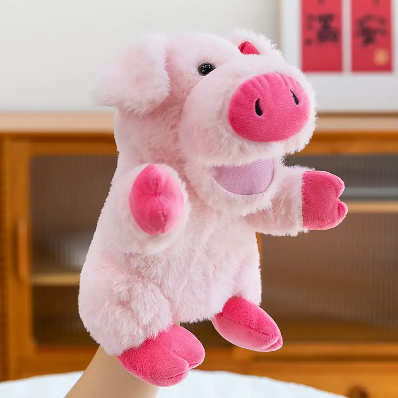 Cross-Border Zoo Souvenirs, Plush Toys, Animal Tiger Raccoon Hand Puppets, Parent-Child Dolls, Kindergarten Performances