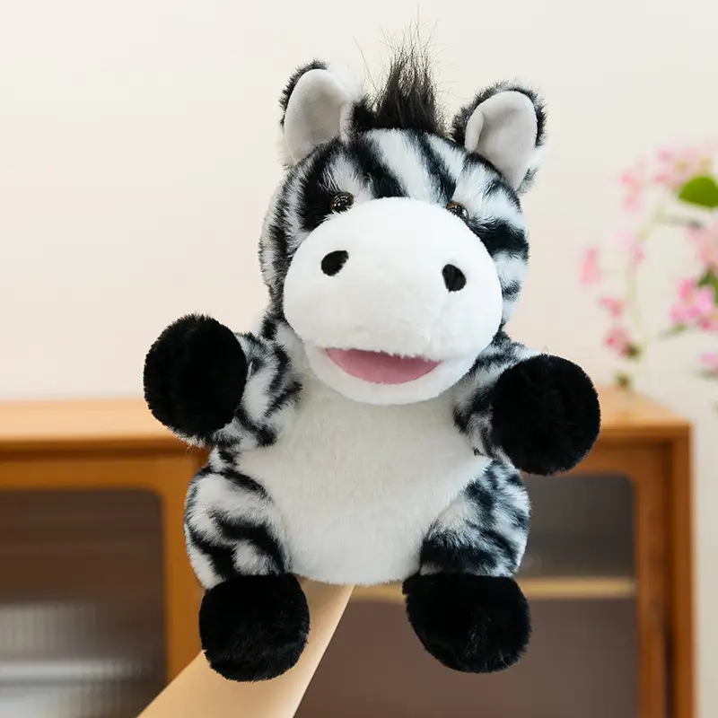 Cross-Border Zoo Souvenirs, Plush Toys, Animal Tiger Raccoon Hand Puppets, Parent-Child Dolls, Kindergarten Performances