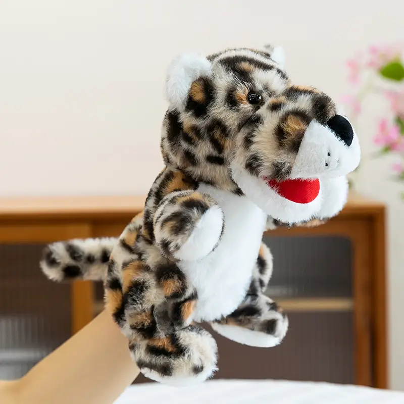 Cross-Border Zoo Souvenirs, Plush Toys, Animal Tiger Raccoon Hand Puppets, Parent-Child Dolls, Kindergarten Performances