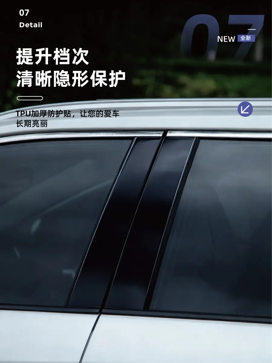 Chery Tiggo 9/8/7 Explore 06 Fengyun T9/T10 Arrizo Icar03 Car Window V23 Center Pillar Protective Film — feature 12