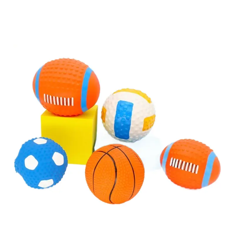Pet Latex Toy Ball, All Types of Dog Squeaky Toys, Teeth Cleaning Toys, Football, Rugby Dog Toys, Pet Play Toys