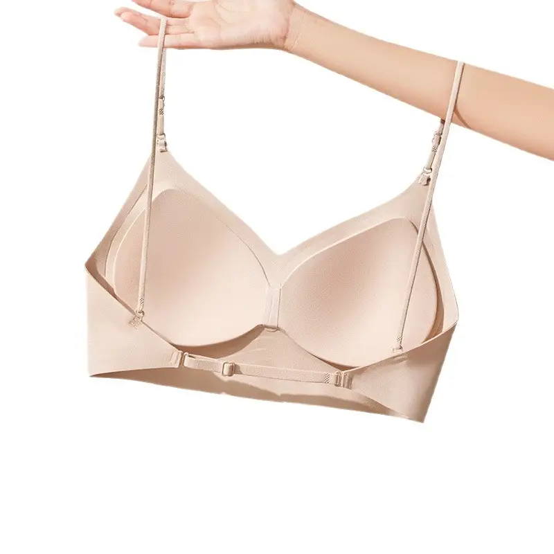 Invisible U-Shaped Backless Halter Neck Bra with Thin Straps for Women, Small Chest Gathering, Seamless Beauty Back Strap Bra