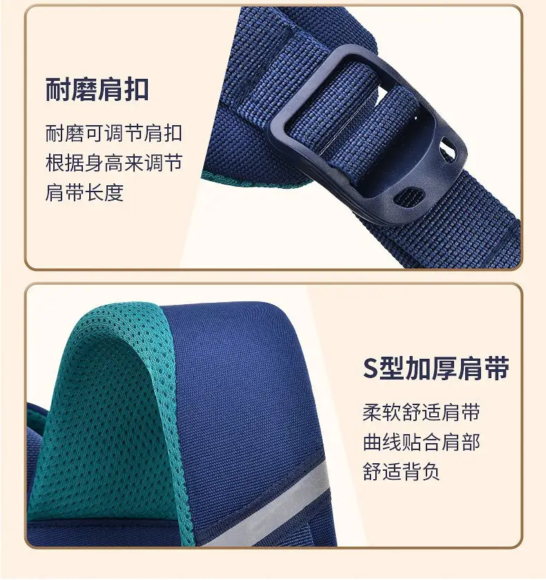 Cross-Border Schoolbags for Primary School Students, Large Capacity, Anti-Hunchback, Wear-Resistant, Multi-Compartment Children's Backpacks for Grades 1-6, Wholesale in Stock — feature 16