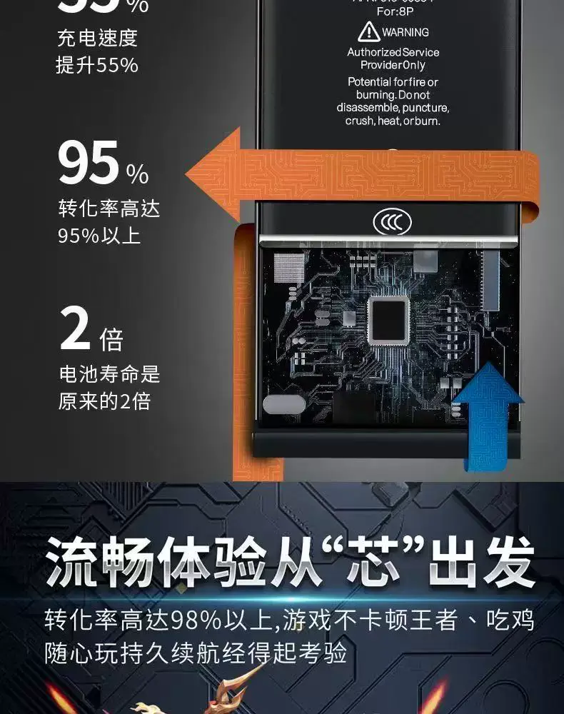 Original Genuine Product Suitable for Apple 12 Battery 11/X/13/14 Durable 11/Xs/Xr/8 Large Capacity 8P — feature 8