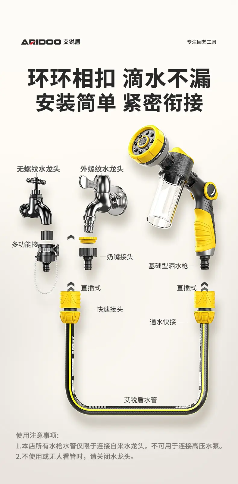 Multifunctional Shower Water Gun with Adjustable Spray for Home Garden Watering, Spraying, Irrigation, and Gardening Use — feature 21