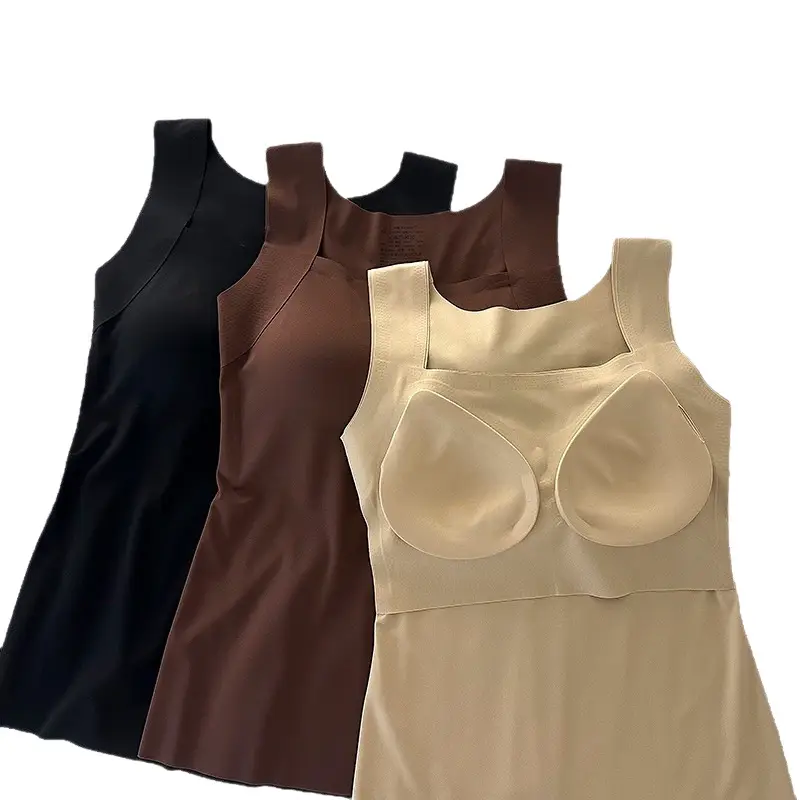 Cross-Border Beauty-Enhancing Clothing, Foreign Trade Base Layer Shirt, New Style, No Need to Wear a Bra, Machine Washable, Semi-Fixed Cup Women's Underwear