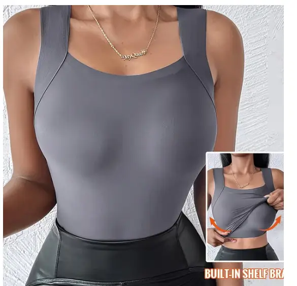Cross-Border Beauty-Enhancing Clothing, Foreign Trade Base Layer Shirt, New Style, No Need to Wear a Bra, Machine Washable, Semi-Fixed Cup Women's Underwear