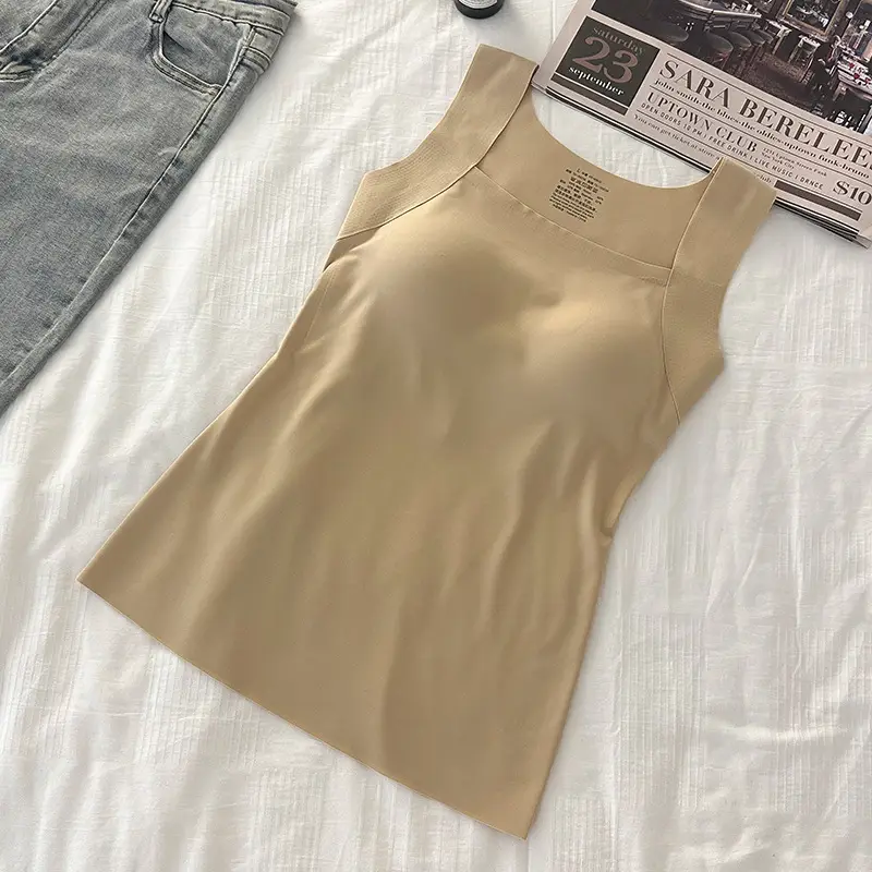 Cross-Border Beauty-Enhancing Clothing, Foreign Trade Base Layer Shirt, New Style, No Need to Wear a Bra, Machine Washable, Semi-Fixed Cup Women's Underwear