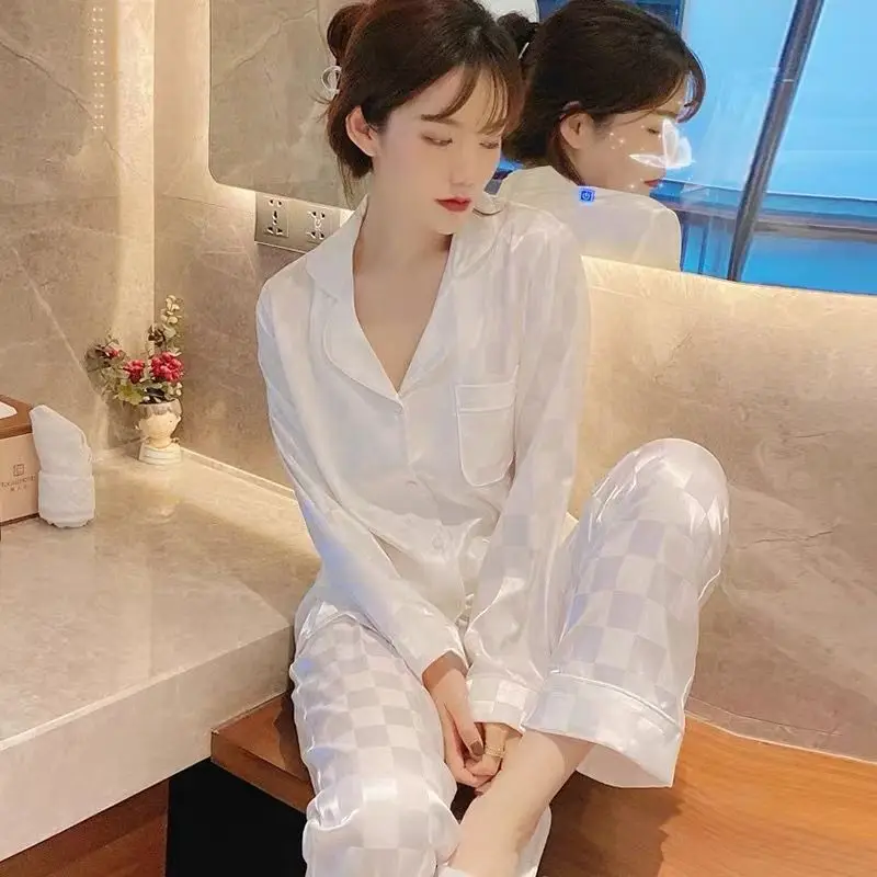 Wholesale Ice Silk Pajamas for Women, Summer Short-Sleeve, 2026 New Model, High-End, Thin, Loose, Cute Loungewear, Cross-Border