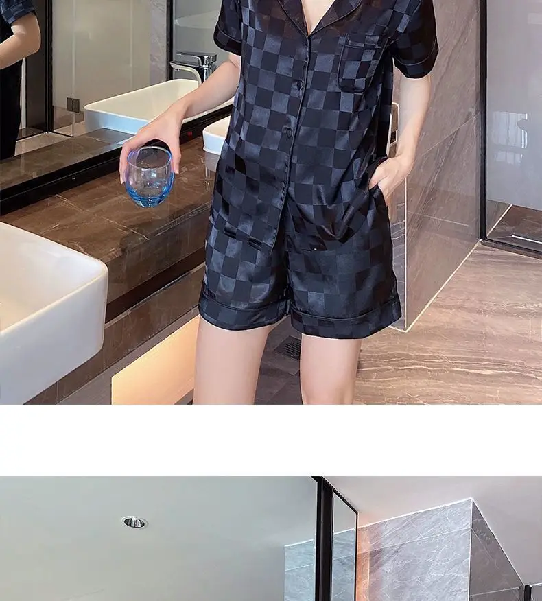 Wholesale Ice Silk Pajamas for Women, Summer Short-Sleeve, 2026 New Model, High-End, Thin, Loose, Cute Loungewear, Cross-Border — feature 14