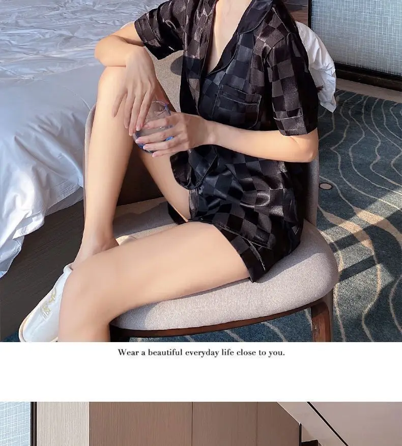 Wholesale Ice Silk Pajamas for Women, Summer Short-Sleeve, 2026 New Model, High-End, Thin, Loose, Cute Loungewear, Cross-Border — feature 6