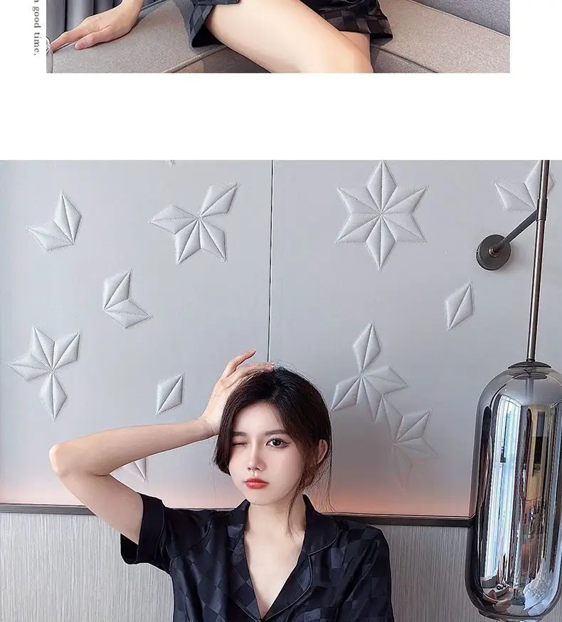 Wholesale Ice Silk Pajamas for Women, Summer Short-Sleeve, 2026 New Model, High-End, Thin, Loose, Cute Loungewear, Cross-Border — feature 9