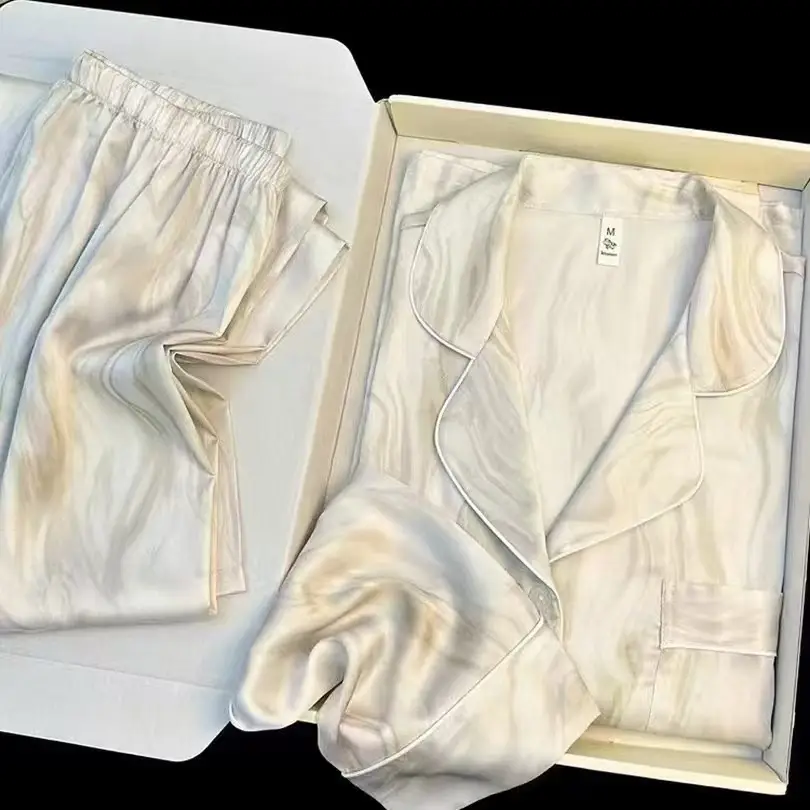 Wholesale Ice Silk Pajamas for Women, Summer Short-Sleeve, 2026 New Model, High-End, Thin, Loose, Cute Loungewear, Cross-Border