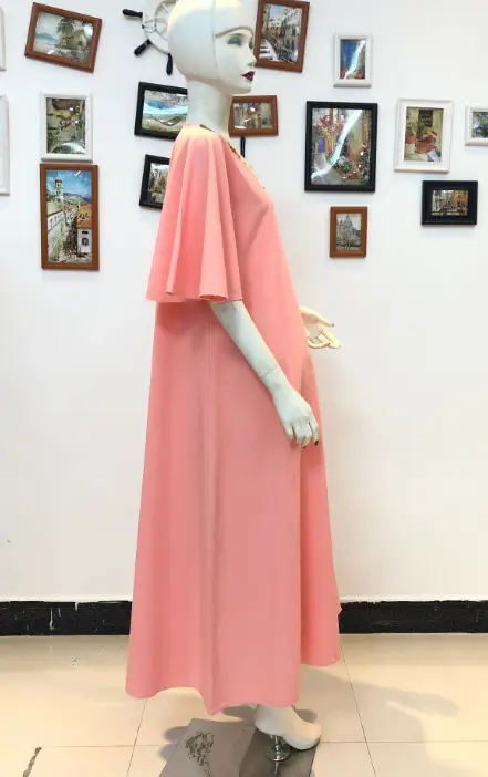 2025 Cross-Border European and American Foreign Trade Women's Ethnic Style Solid Color Dress with Appliqué Trim — feature 3