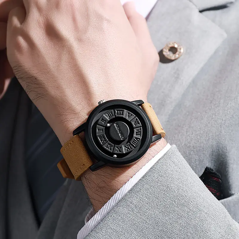 Magnetic Ball Men's Personalized Creative Watch Trendy Black Technology Cool Concept Frameless Design Wholesale Wristwatch - Image 6