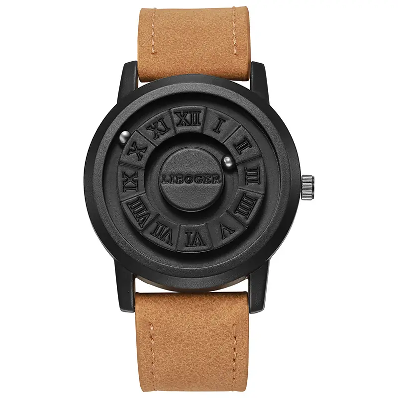 Magnetic Ball Men's Personalized Creative Watch Trendy Black Technology Cool Concept Frameless Design Wholesale Wristwatch - Image 8