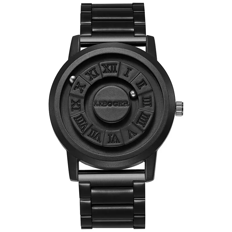 Magnetic Ball Men's Personalized Creative Watch Trendy Black Technology Cool Concept Frameless Design Wholesale Wristwatch — feature 3