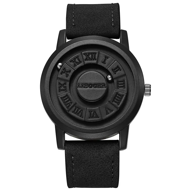 Magnetic Ball Men's Personalized Creative Watch Trendy Black Technology Cool Concept Frameless Design Wholesale Wristwatch — feature 4