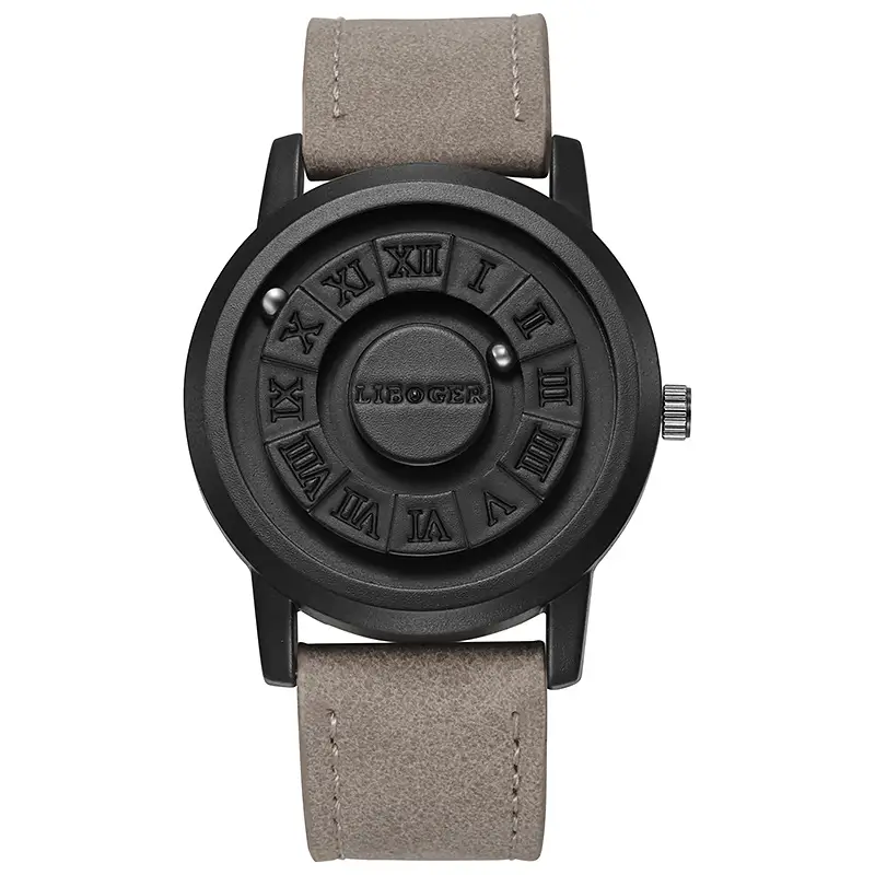 Magnetic Ball Men's Personalized Creative Watch Trendy Black Technology Cool Concept Frameless Design Wholesale Wristwatch - Image 2