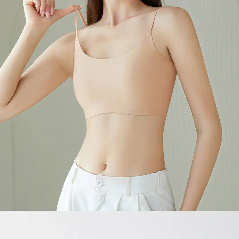 Seamless Bra with Fixed Cups, Foundation Color Series, High School Girls' Underwear, Seamless Beauty Back Design, White T-Shirt Style, Non-Transparent, Versatile — feature 15