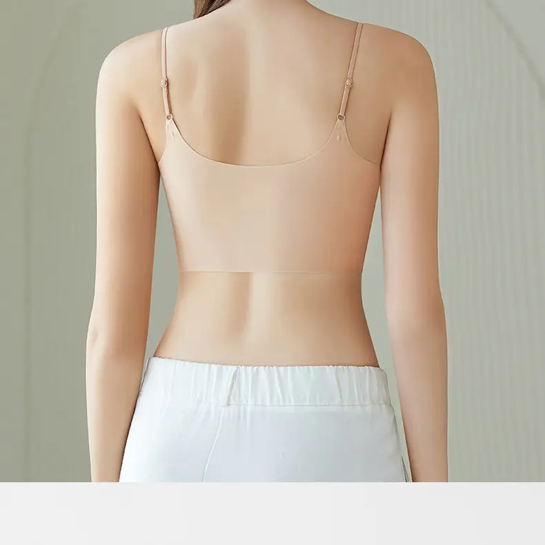 Seamless Bra with Fixed Cups, Foundation Color Series, High School Girls' Underwear, Seamless Beauty Back Design, White T-Shirt Style, Non-Transparent, Versatile — feature 20